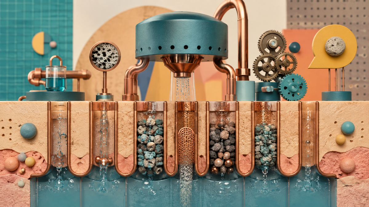 playful copper sweat-duct machine editorial visualization for Aluminium-Free Deodorant Doesn't Reduce Sweat. We Sell One Anyway.