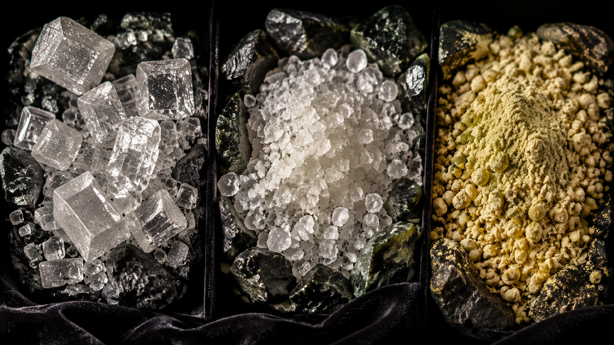 edible crystal specimen photography editorial visualization for Korea Banned Plastic Microbeads in 2017. What Replaced Them in Our Catalogue Is Sugar, Sea Salt and Powdered Mung Bean.