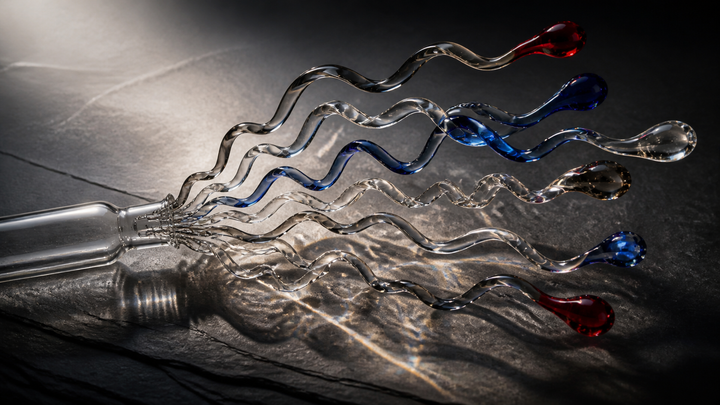 blown-glass protein ribbons editorial visualization for One of Our Ampoules Lists Collagen Seven Times Under Seven Different Names