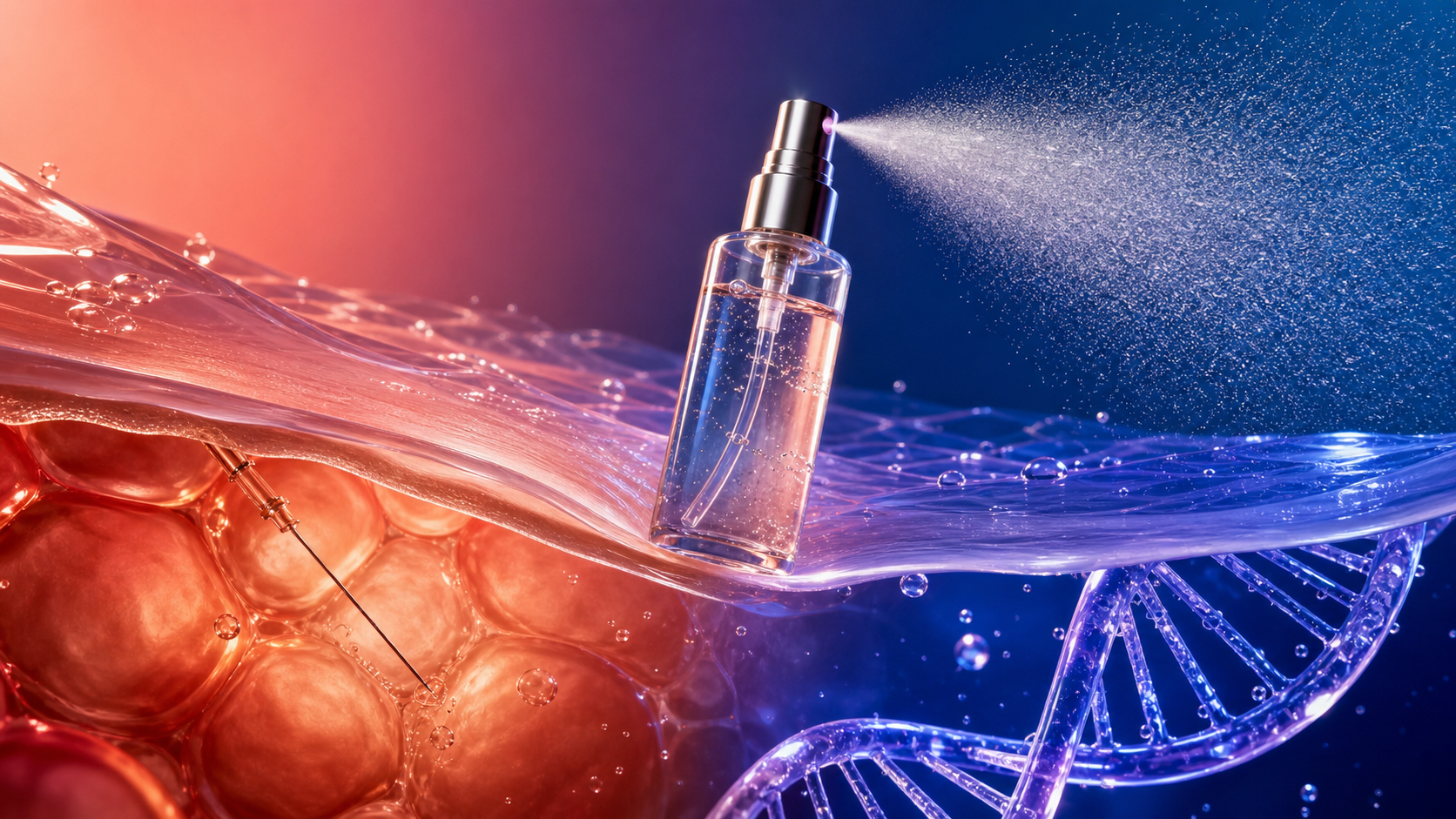 PDRN spray serum, DNA sculpture, and a contrast between topical mist and injection delivery
