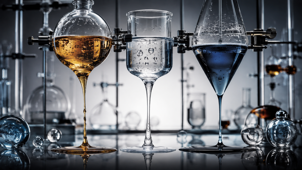 viscosity glass pendulum laboratory editorial visualization for We File One Product Under 'Essence / Ampoule / Serum'. No Regulator Defines Any of the Three.
