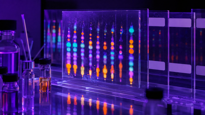 UV perfume chromatography editorial visualization for The EU Fragrance Allergen Deadline Passed on July 31. None of the New Names Are on Our Labels.