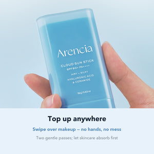 Top up anywhere: swipe over makeup, no hands needed