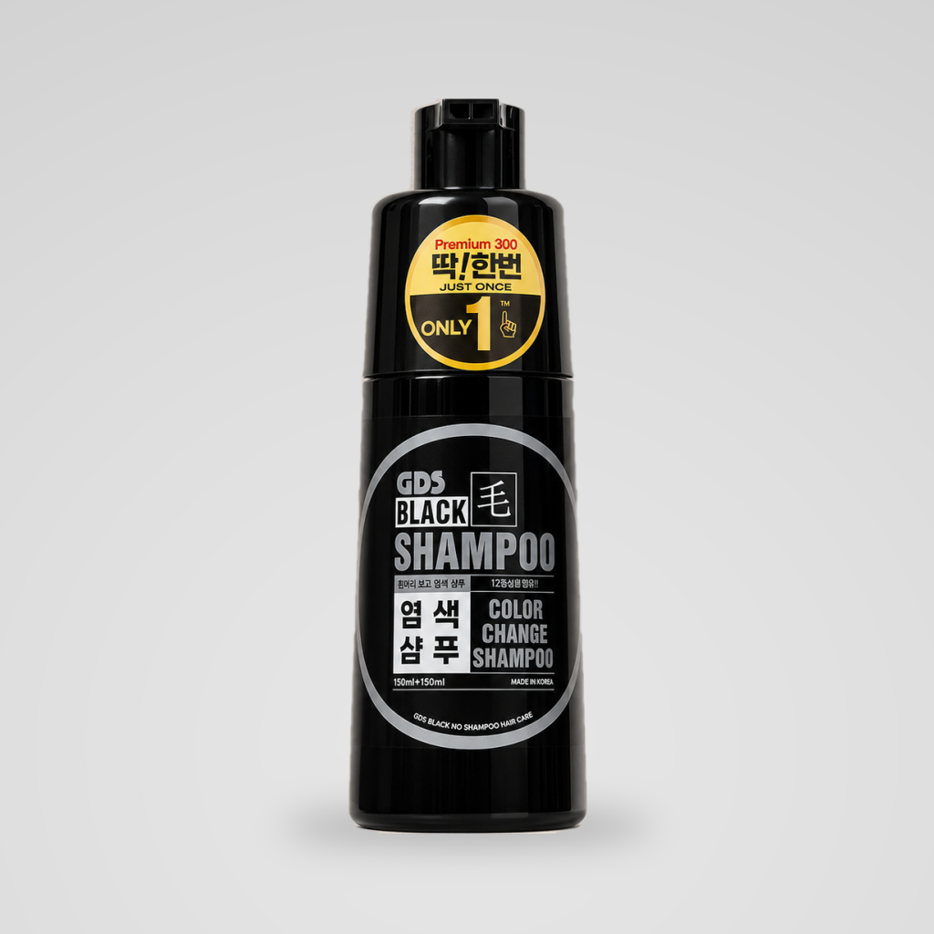 GDS Hair Dye Shampoo 250ml, Black, Korean-market pack