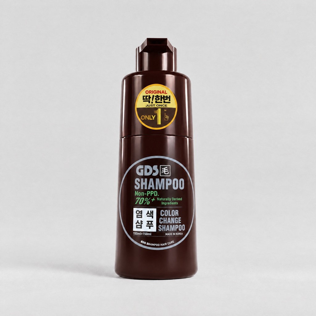 GDS Hair Dye Shampoo 300ml, Dark Brown, Korean-market pack