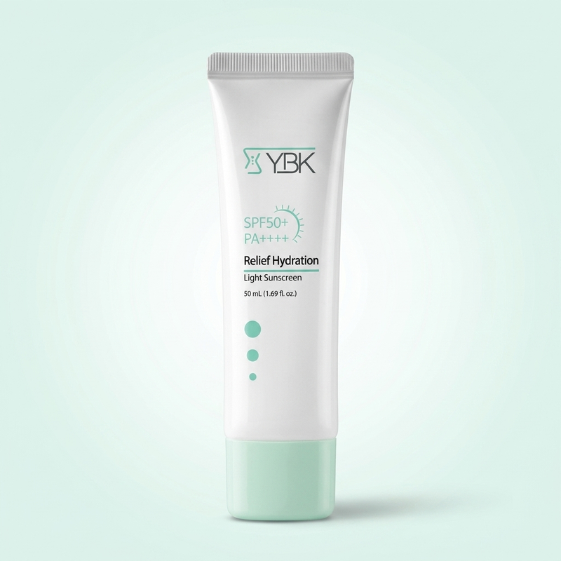YBK Relief Hydration Light Sunscreen SPF50+/PA++++ 50ml, front of pack