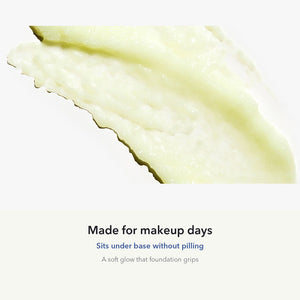 Sun serum swatch that sits under makeup without pilling