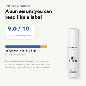Dhaliora screening score 9.0 out of 10 — 33 low-risk, 6 mid, 0 high ingredients