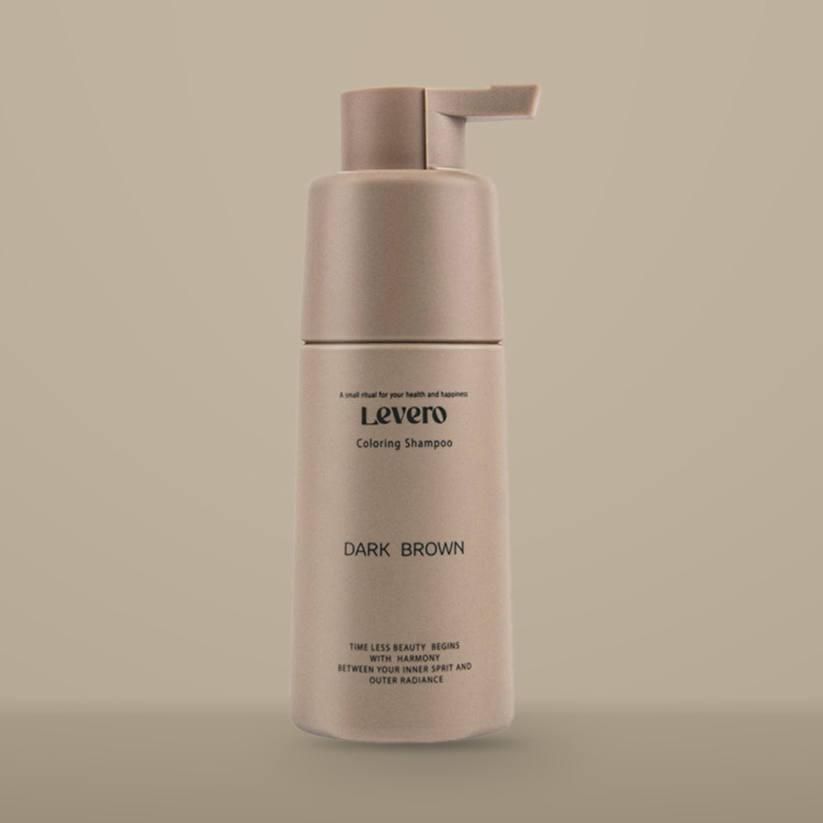 Levero Coloring Shampoo Dark Brown, studio photograph